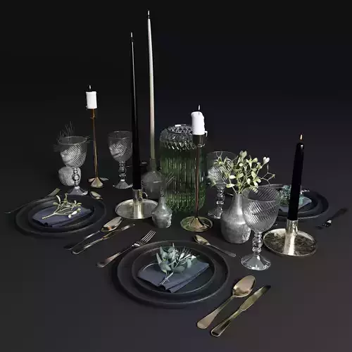 Table setting 001 3D model