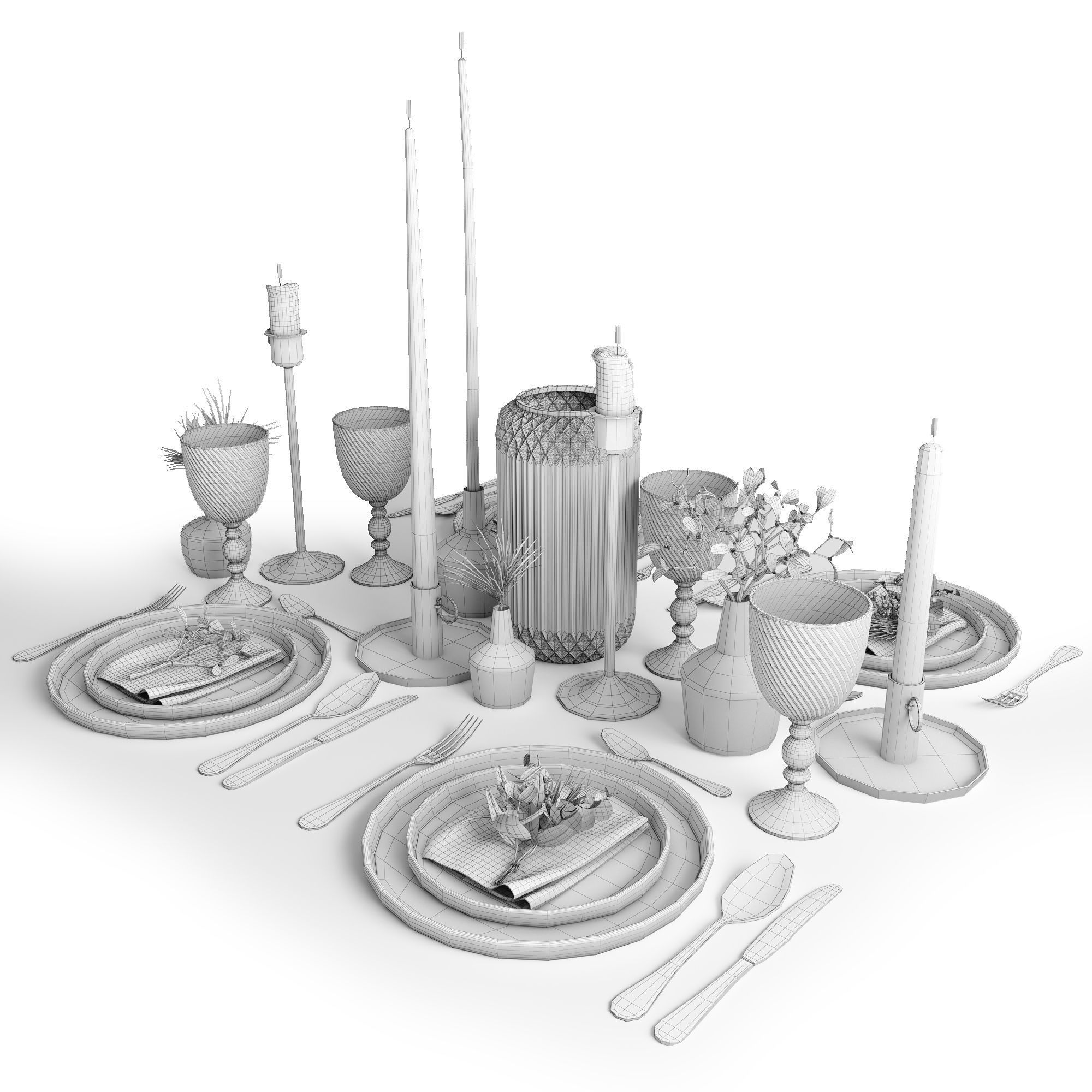 Table setting 001 3D model_2