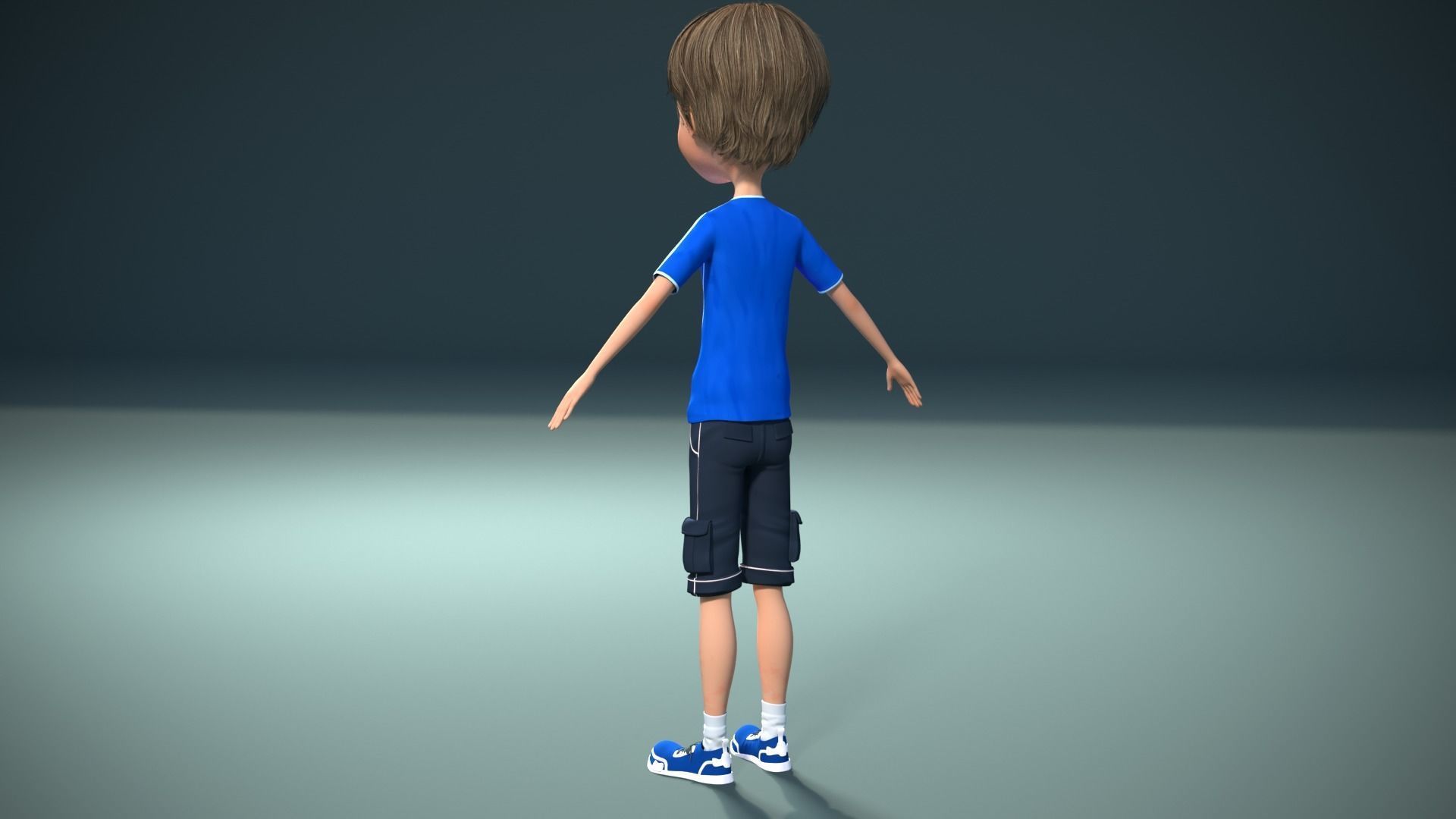 Cartoon boy 3D model_3
