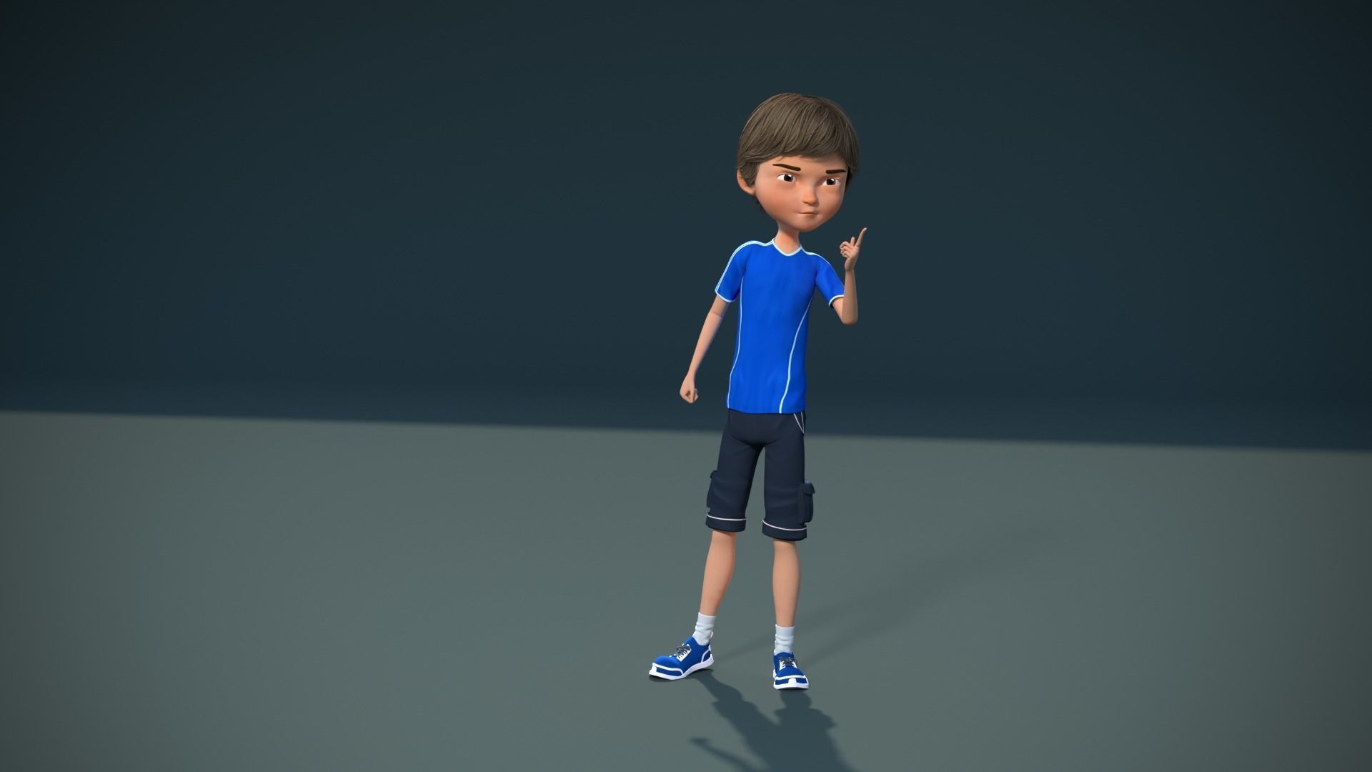 Cartoon boy 3D model_6