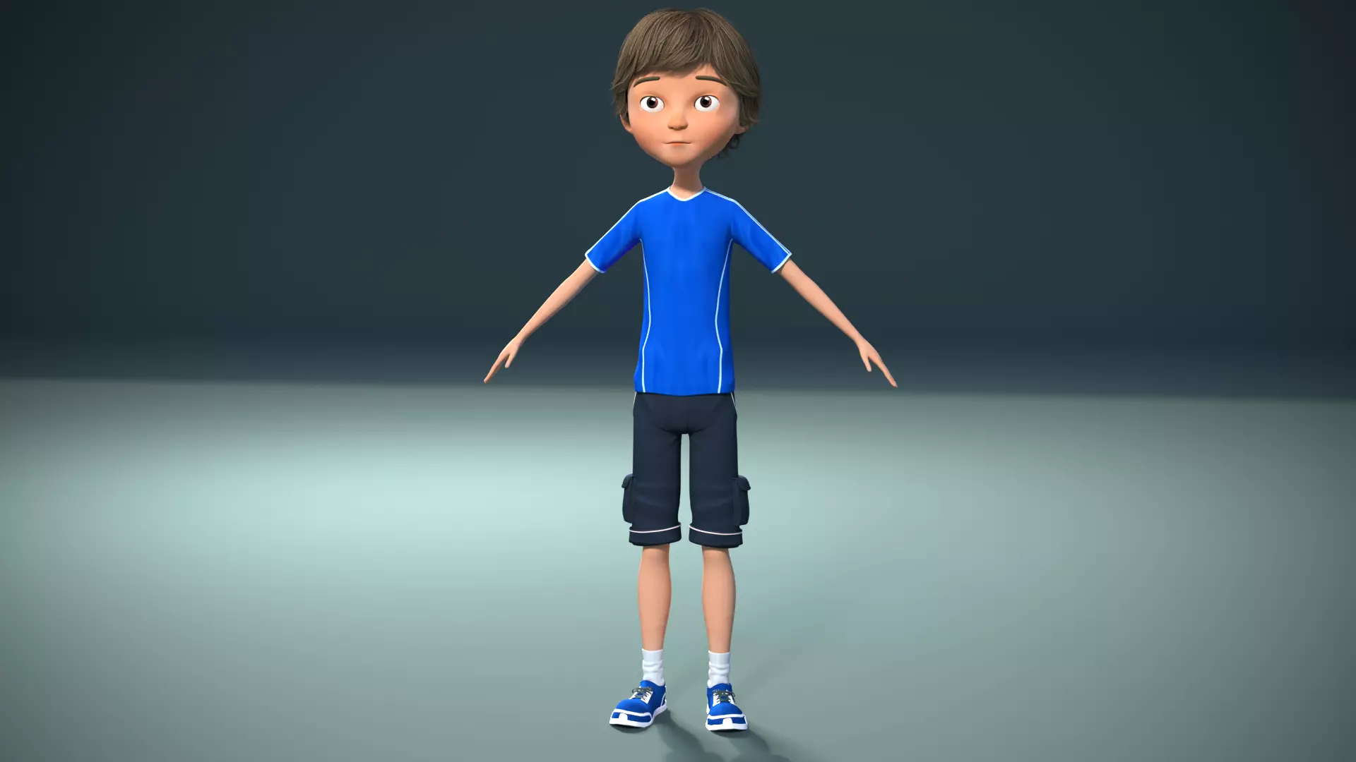 Cartoon boy 3D model_0
