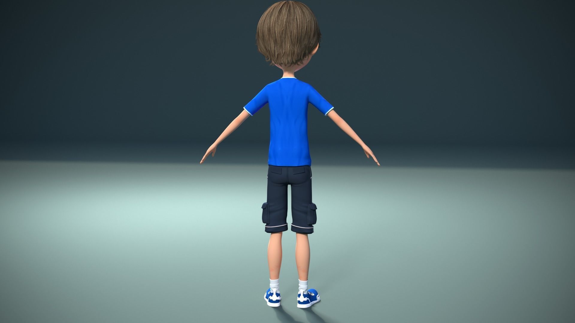 Cartoon boy 3D model_4
