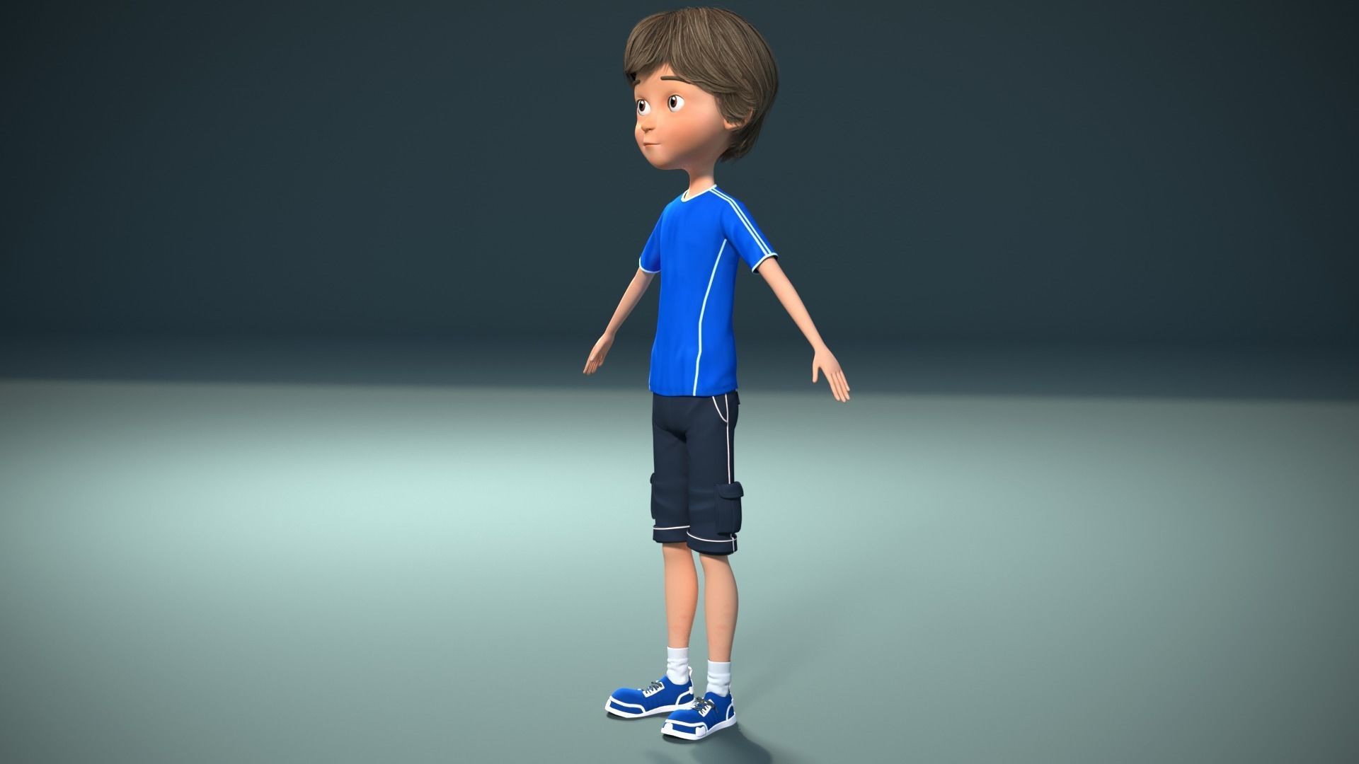 Cartoon boy 3D model_2