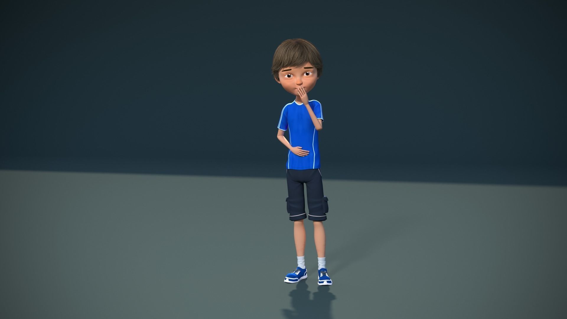 Cartoon boy 3D model_5