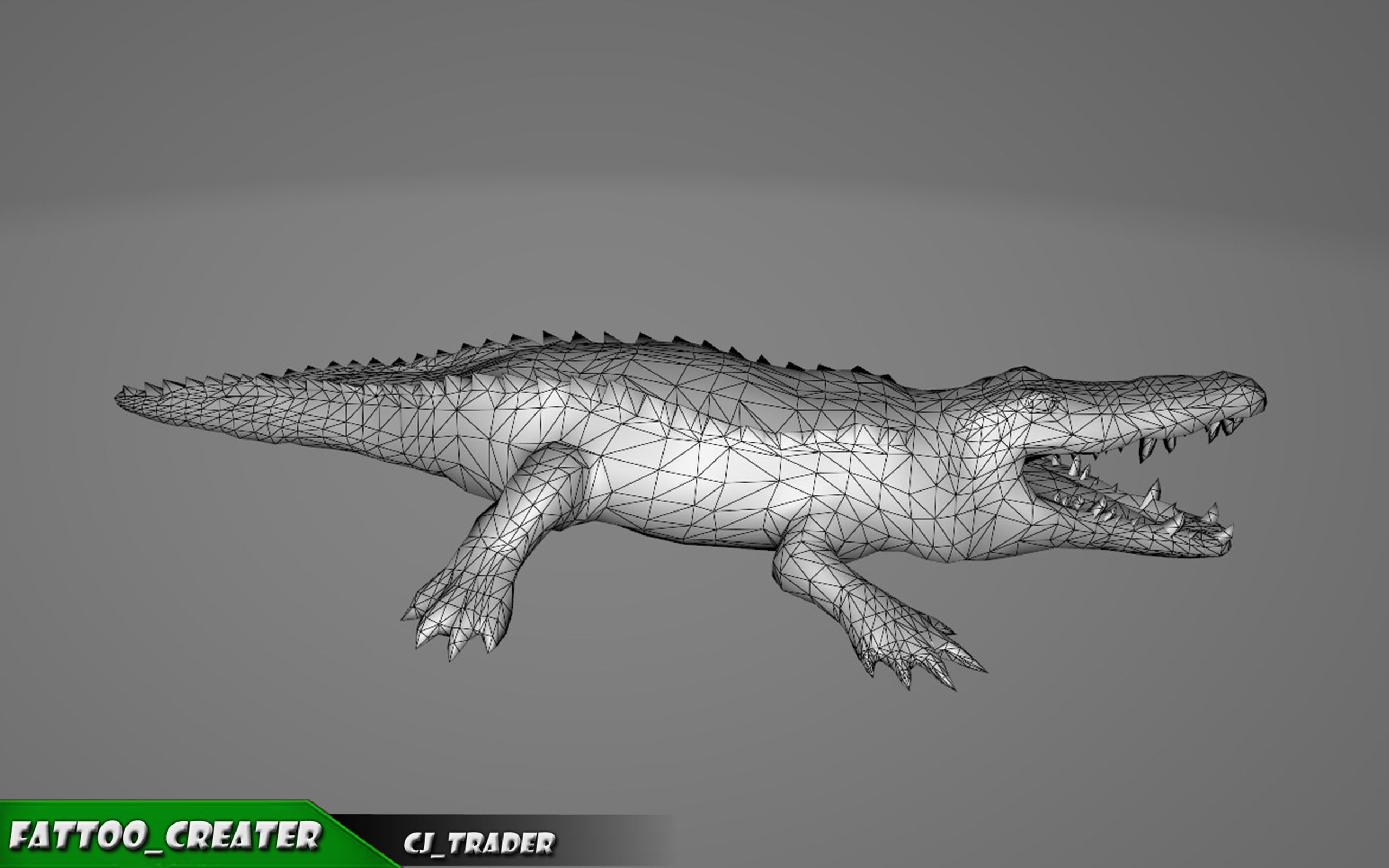 LowPoly Crocodile Rigged 3d model Low-poly 3D model_7