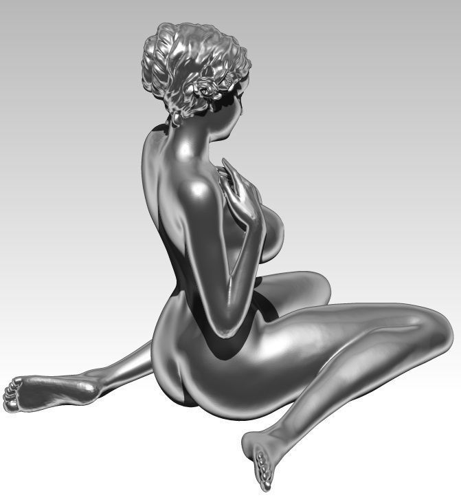 Girl statue 3D print model_3
