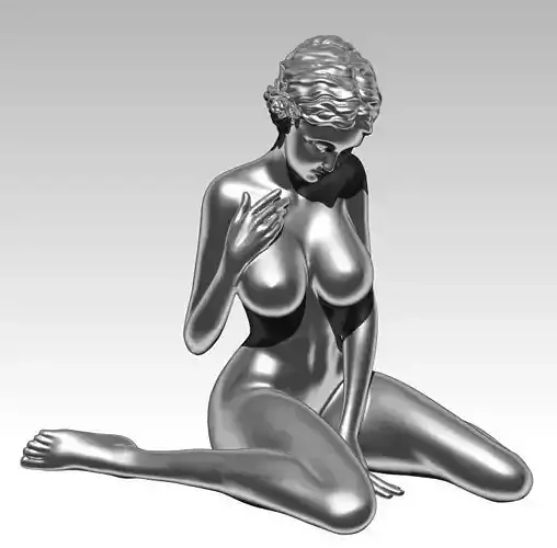 Girl statue 3D print model