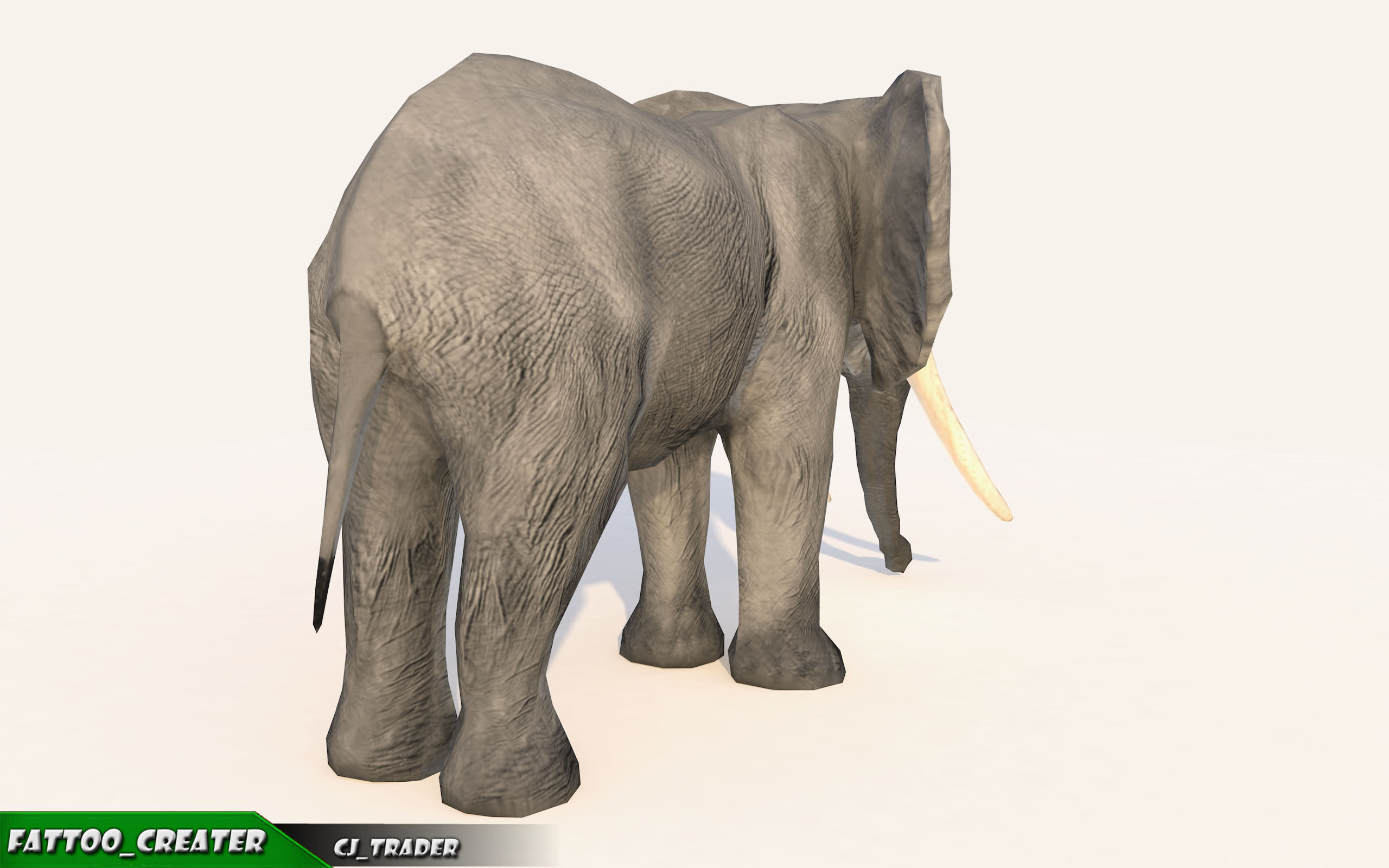 Elephant Animated Lowpoly Low-poly 3D model_5