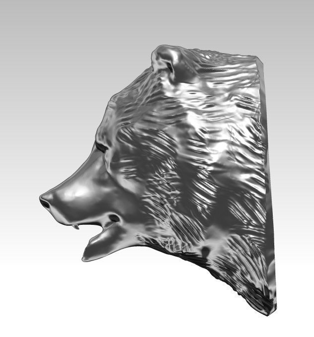 Bear head 3D print model_2
