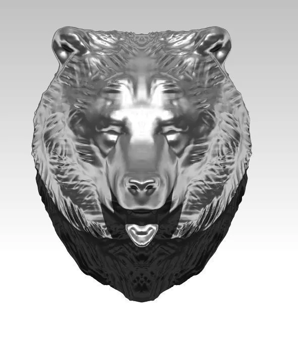 Bear head 3D print model_0