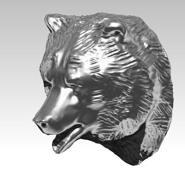 Bear head 3D print model_1