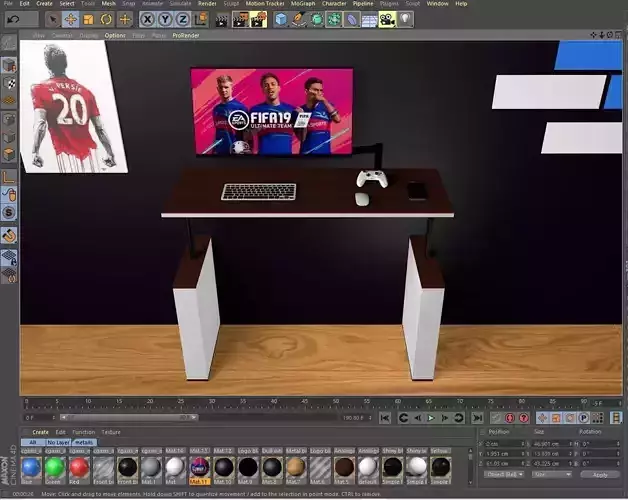 Pc desk 3D model