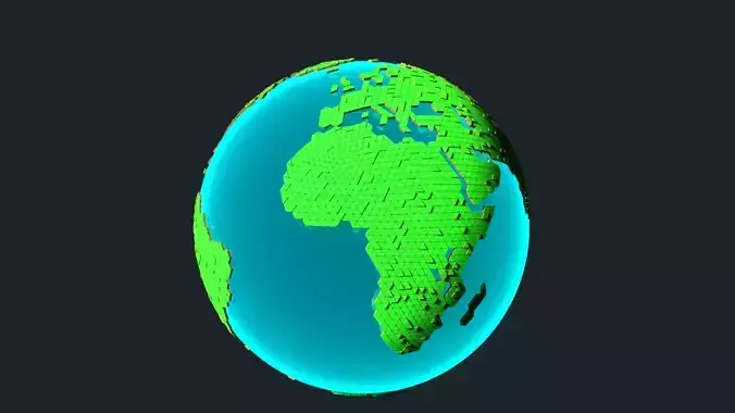 Earth Tiled Globe Low-poly 3D model