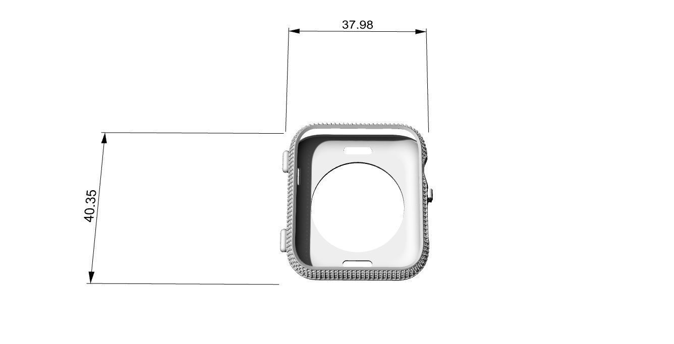 Iwacth 3 series Gold case 38mm 3D print model_10