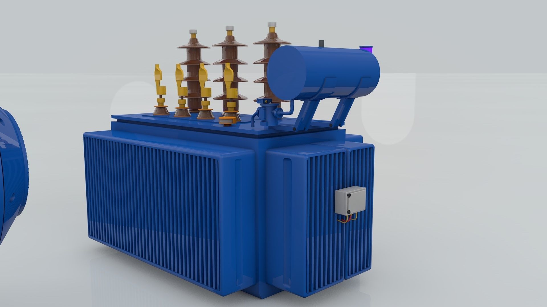 Diesel Engine and Generator and Transformer 3D model_8