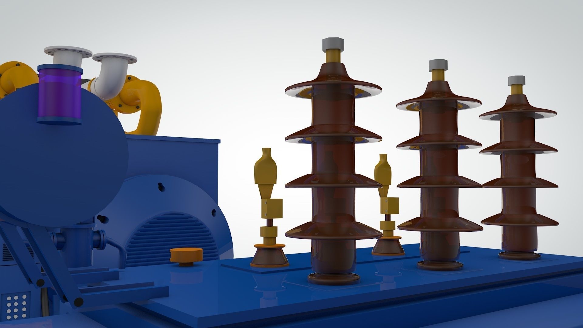 Diesel Engine and Generator and Transformer 3D model_19