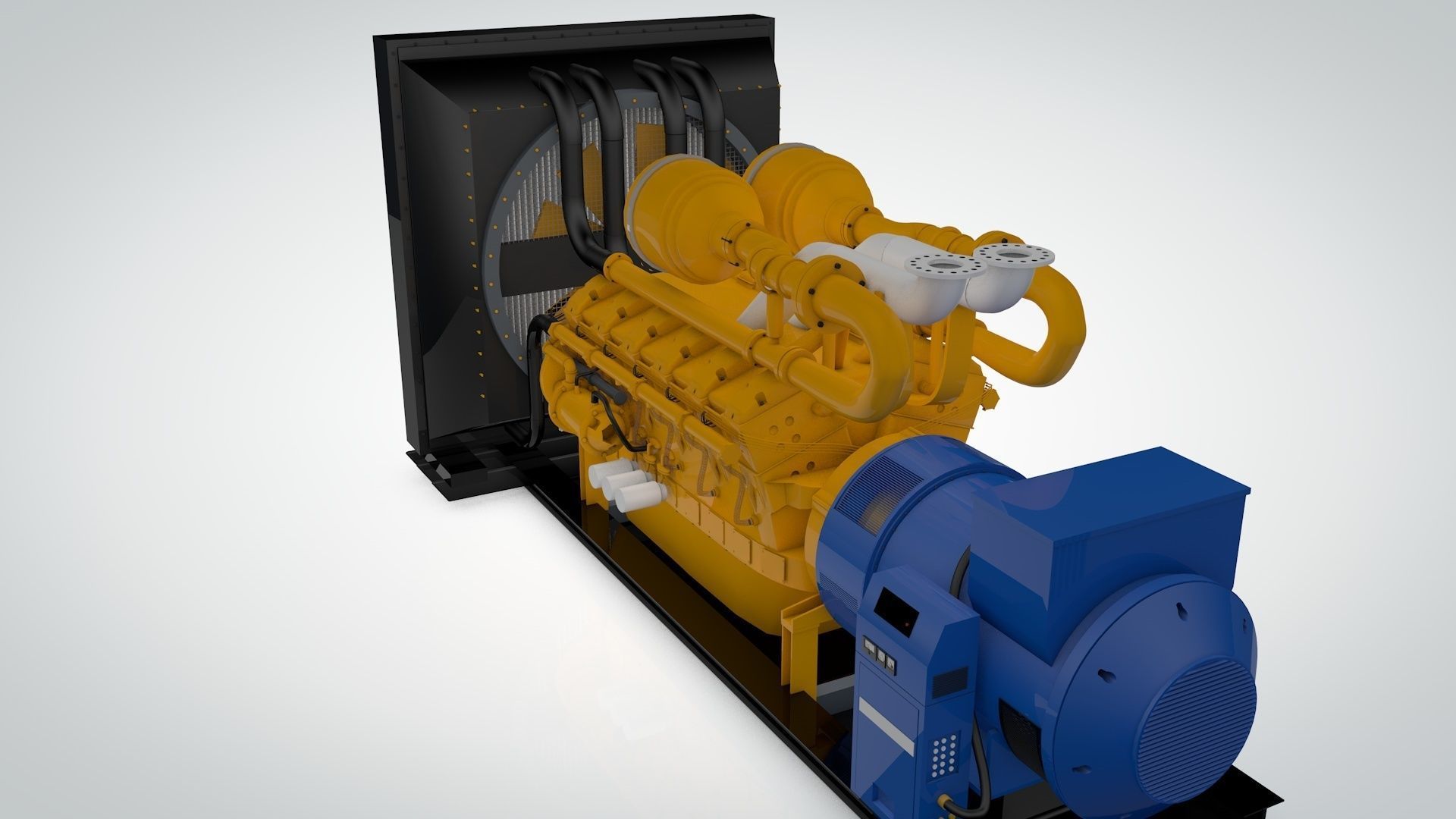 Diesel Engine and Generator and Transformer 3D model_18