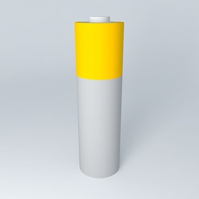 Battery cylindrical Free 3D model_2