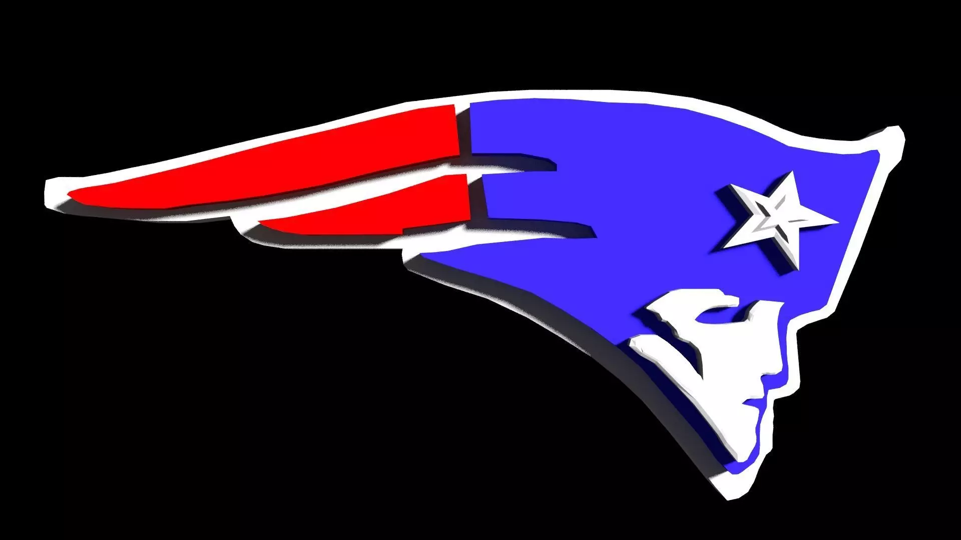 New England Patriots NFL team logo 3D model_0