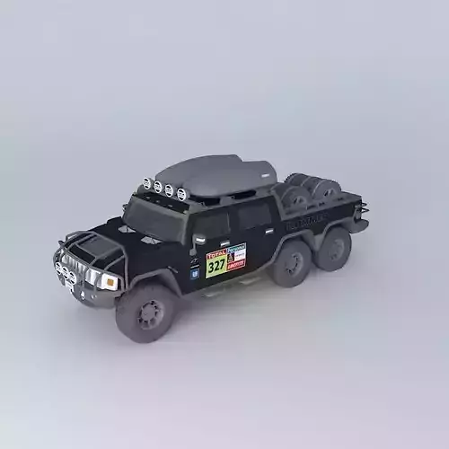Modified Hummer H2 6x6 Dakar support truck