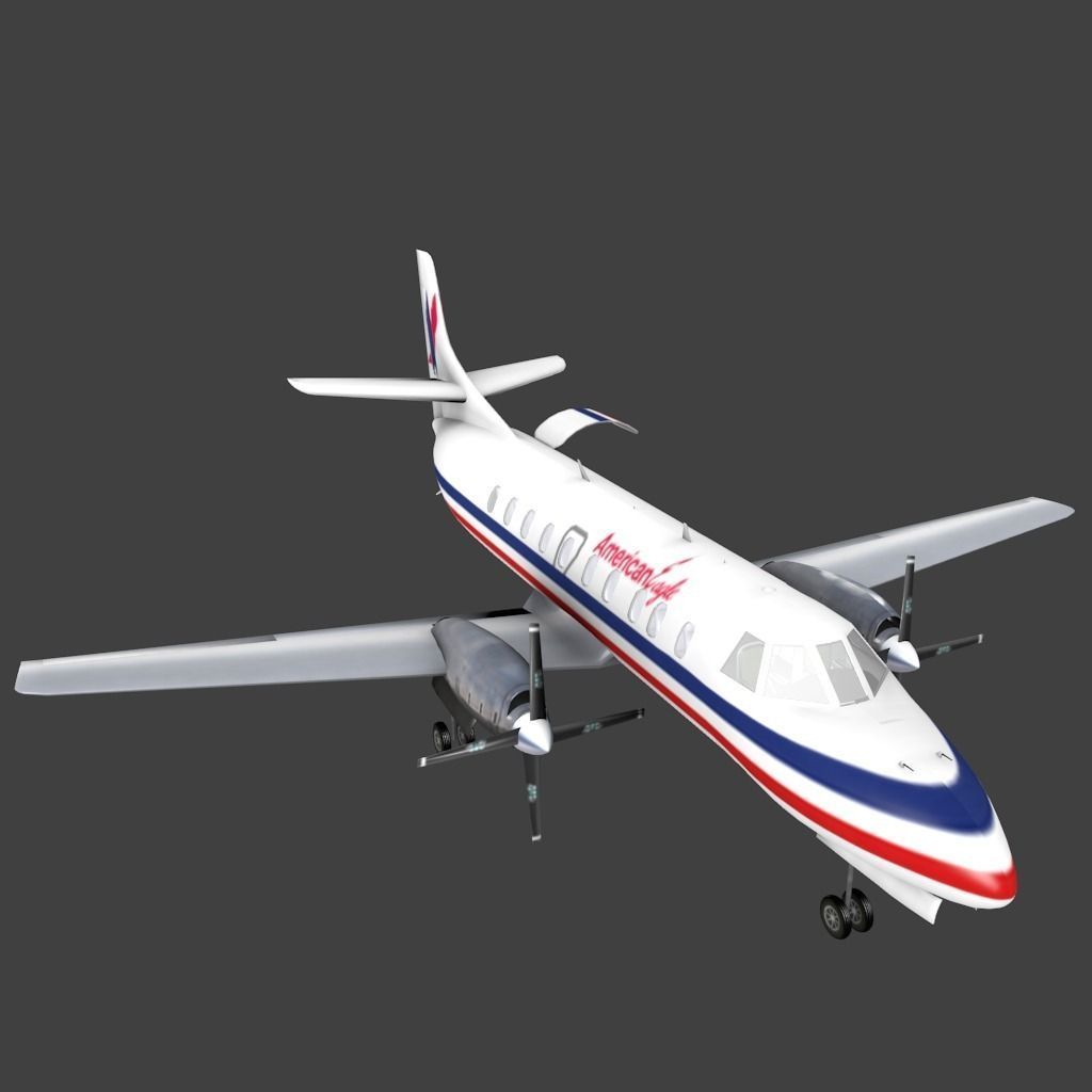 Fairchild Swearingen Metroliner Free low-poly 3D model_0