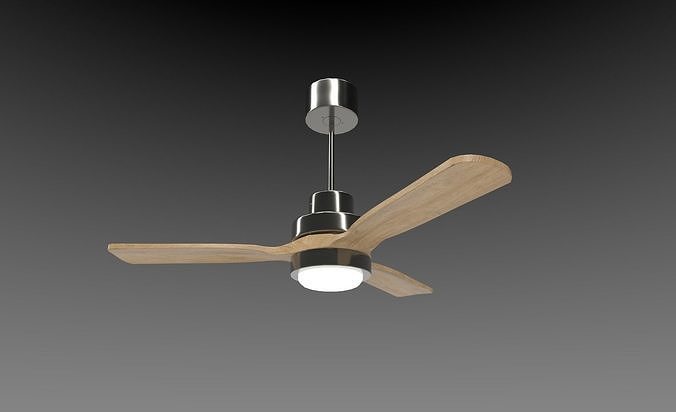 Ceiling Light Fan Wood  Low-poly 3D model