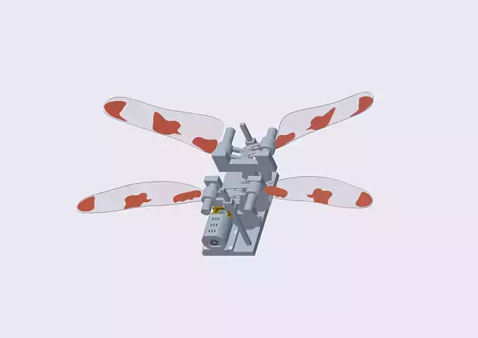 Dragonfly wings simulation 3D model