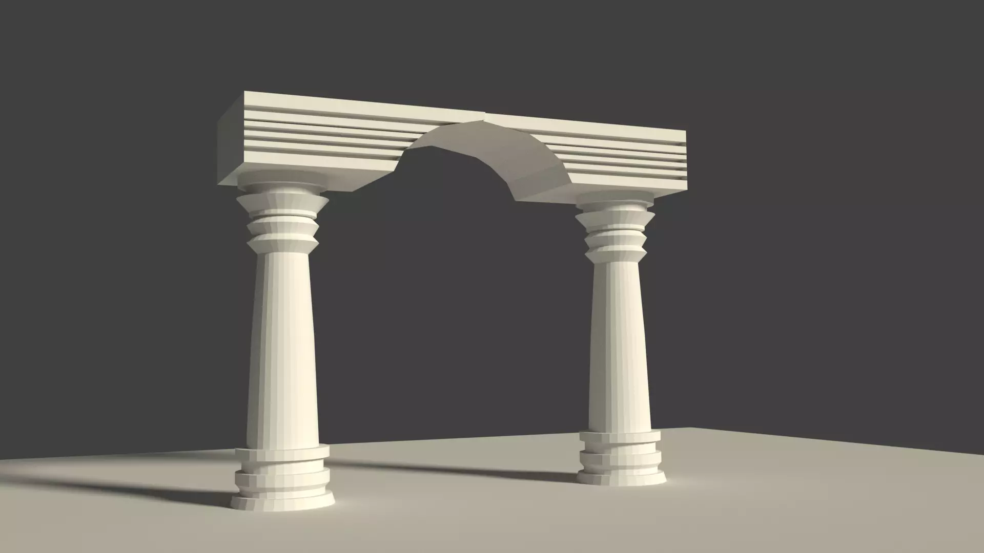 castle arch with two pillars Free low-poly 3D model