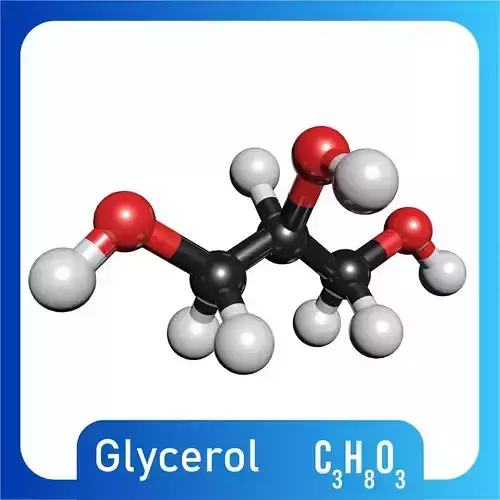 Glycerin 3D Model C3H8O3
