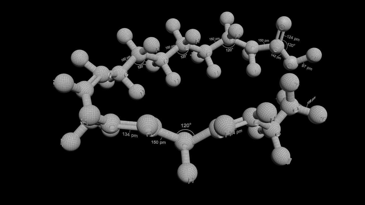 lenolenic Acid 3D Model C18H30O2 3D model_6