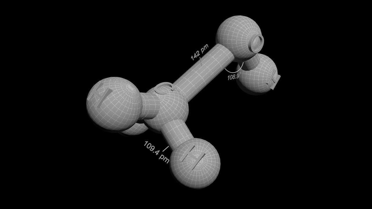 Methanol 3D Model CH3OH Free 3D model_6