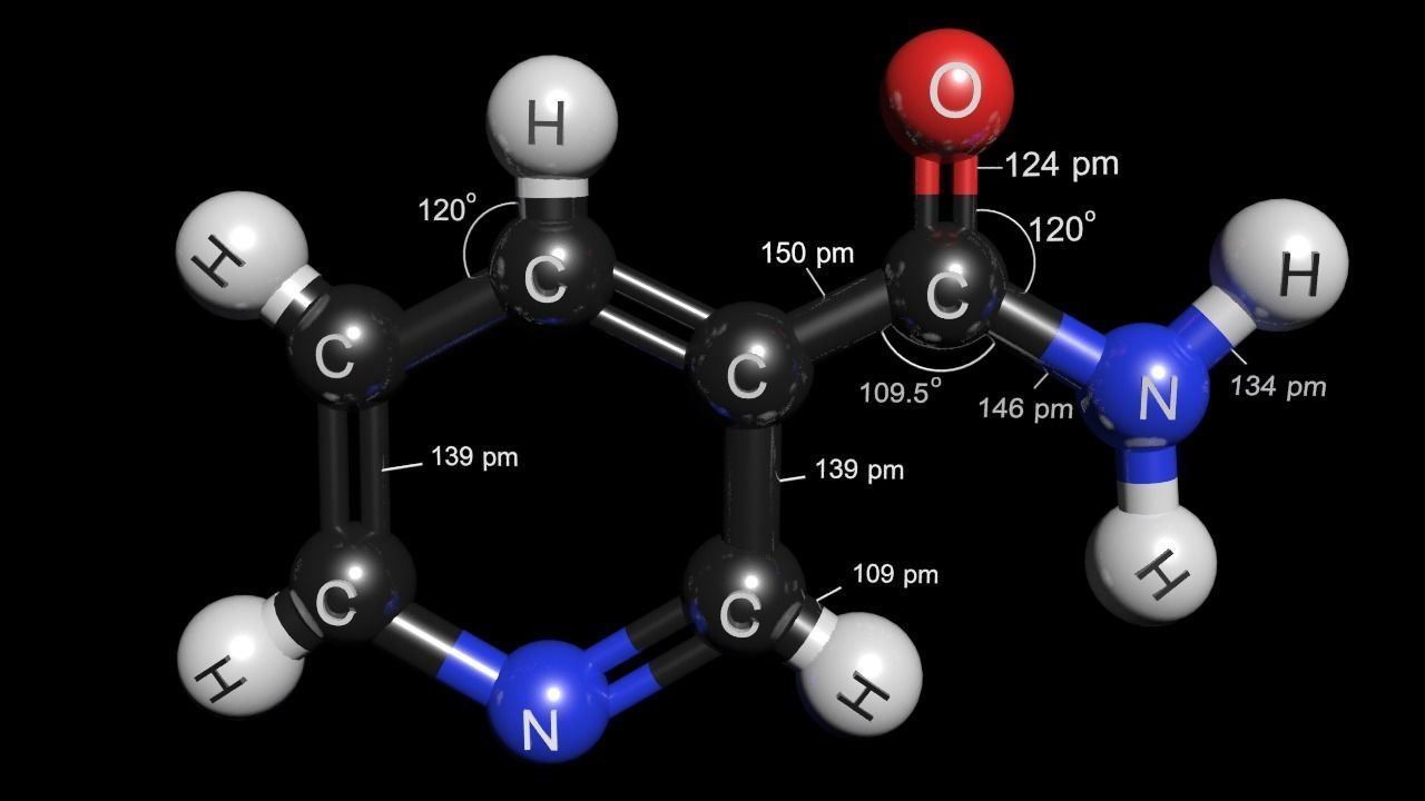 Nicotinamide 3D Model C6H6N2O 3D model_5