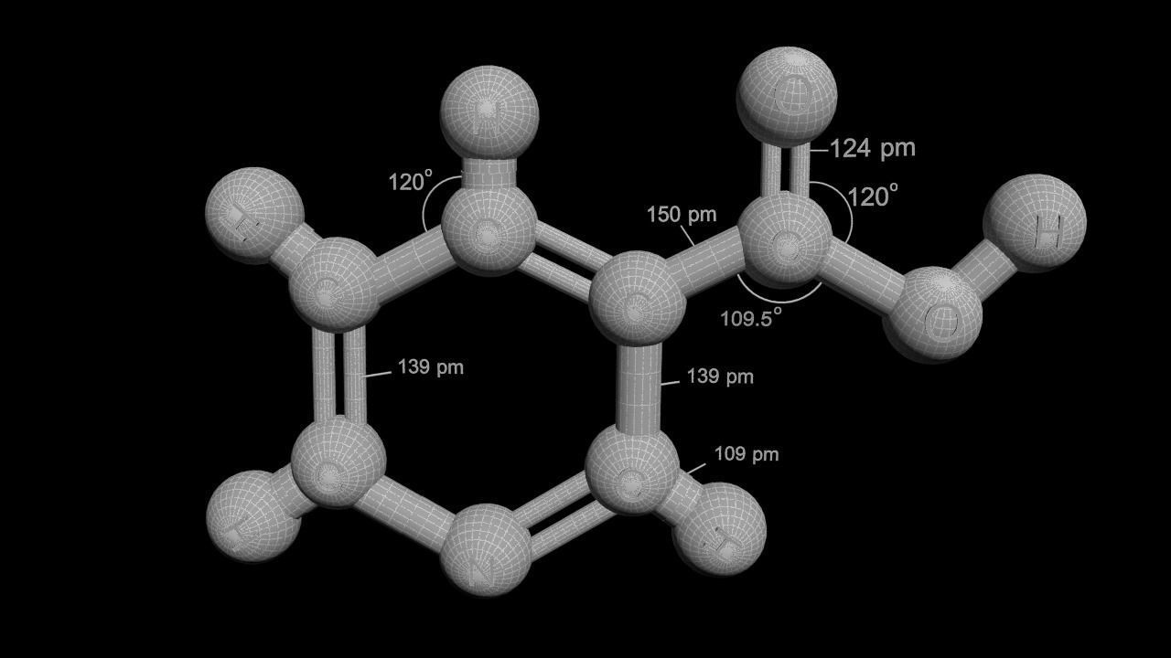 Nicotinic Acid 3D Model Niacin C6H5NO2 3D model_6