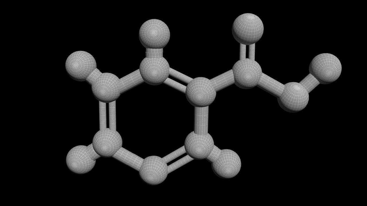 Nicotinic Acid 3D Model Niacin C6H5NO2 3D model_4