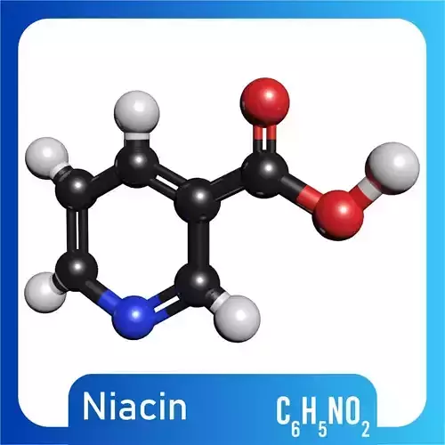 Nicotinic Acid 3D Model Niacin C6H5NO2