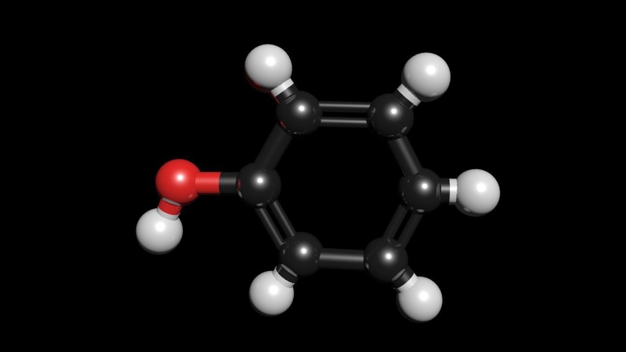Phenol 3D Model C6H5OH 3D model_1