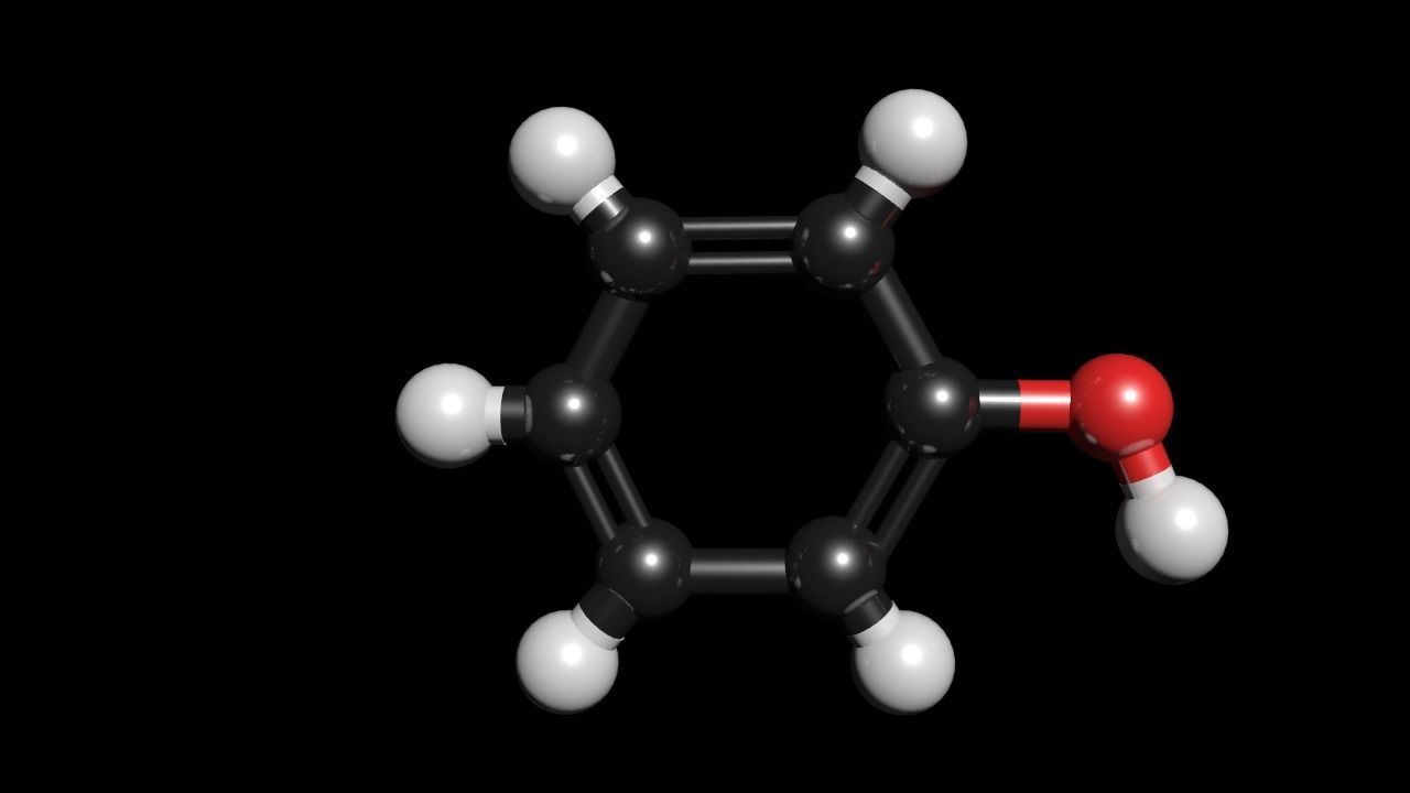 Phenol 3D Model C6H5OH 3D model_3