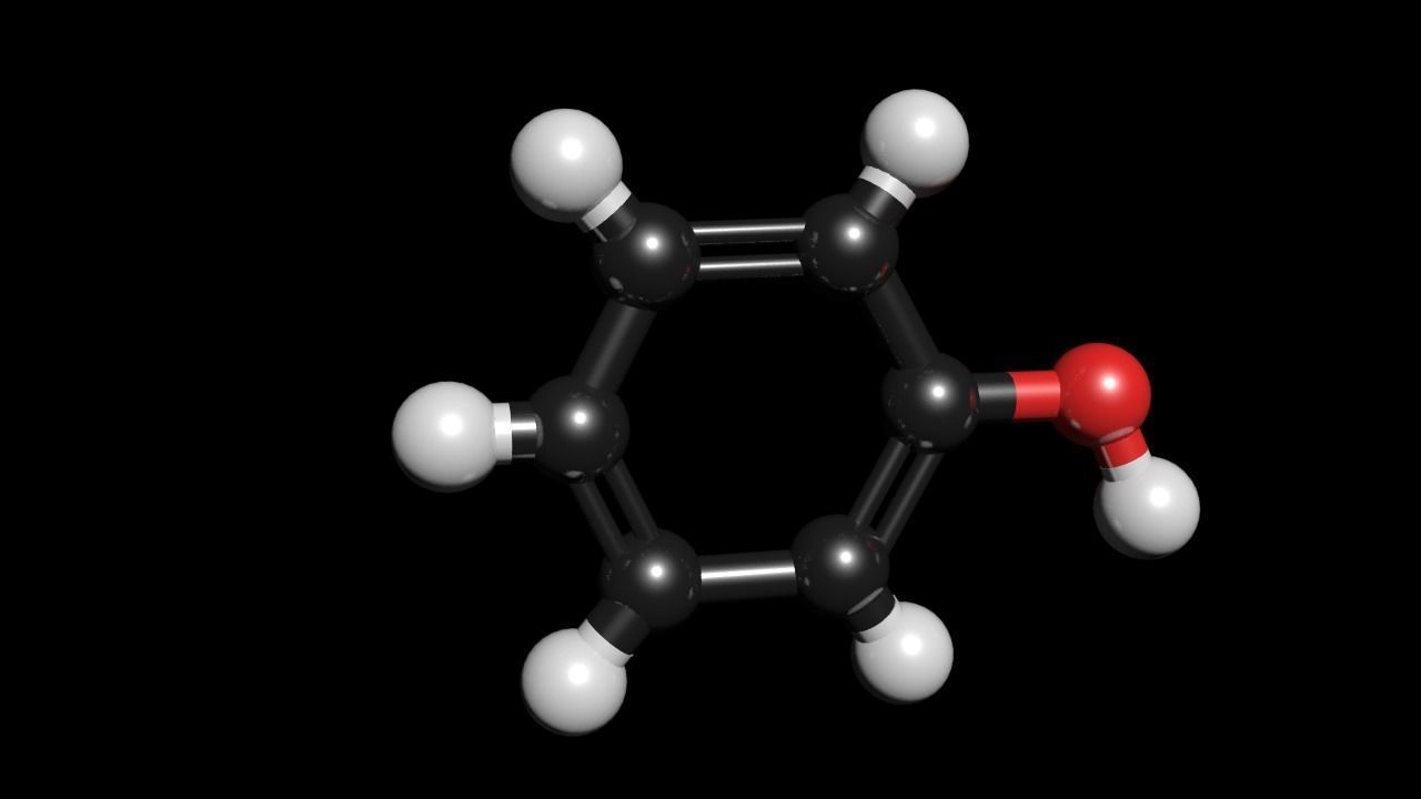 Phenol 3D Model C6H5OH 3D model_2