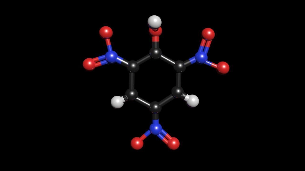 Picric acid 3D Model C16H32O2 3D model_1