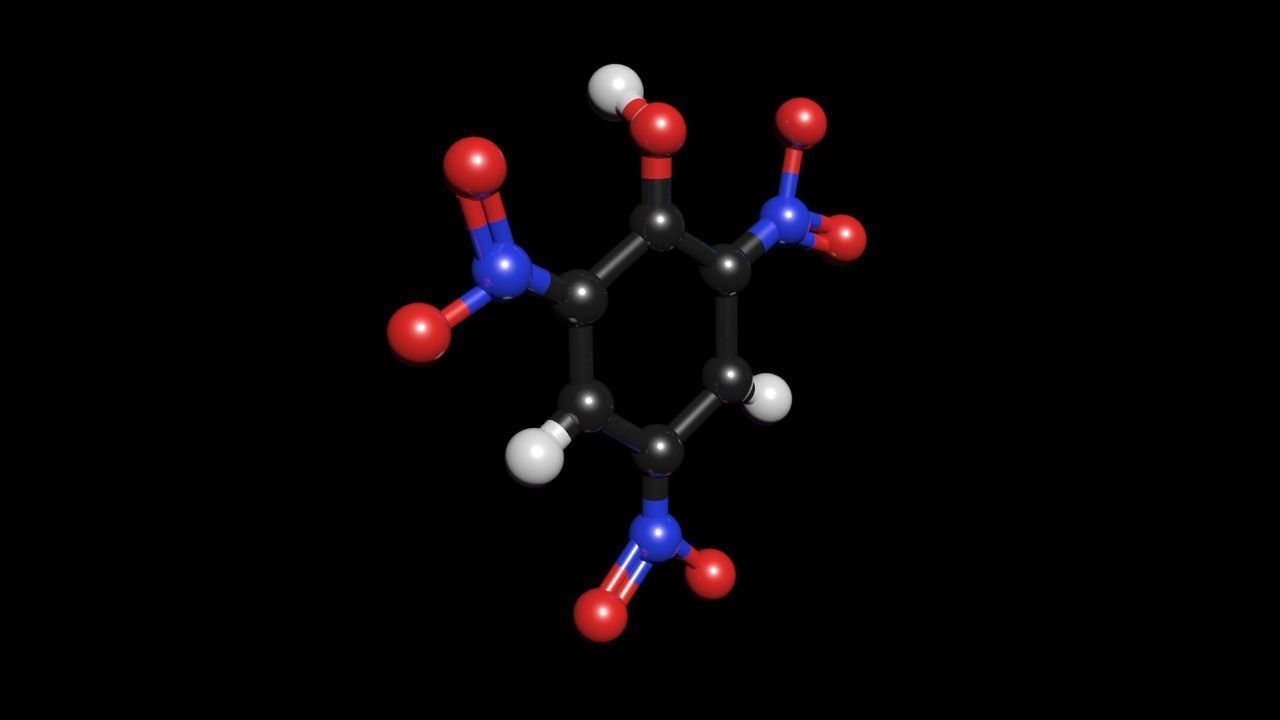 Picric acid 3D Model C16H32O2 3D model_3