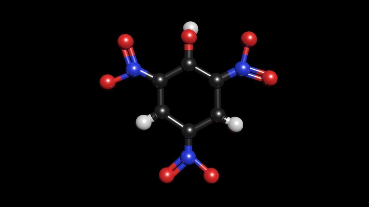 Picric acid 3D Model C16H32O2 3D model_2