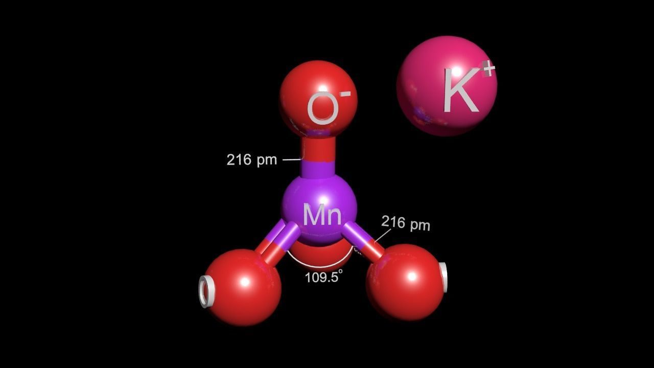 Potassium permanganate 3D Model KMnO4 3D model_5