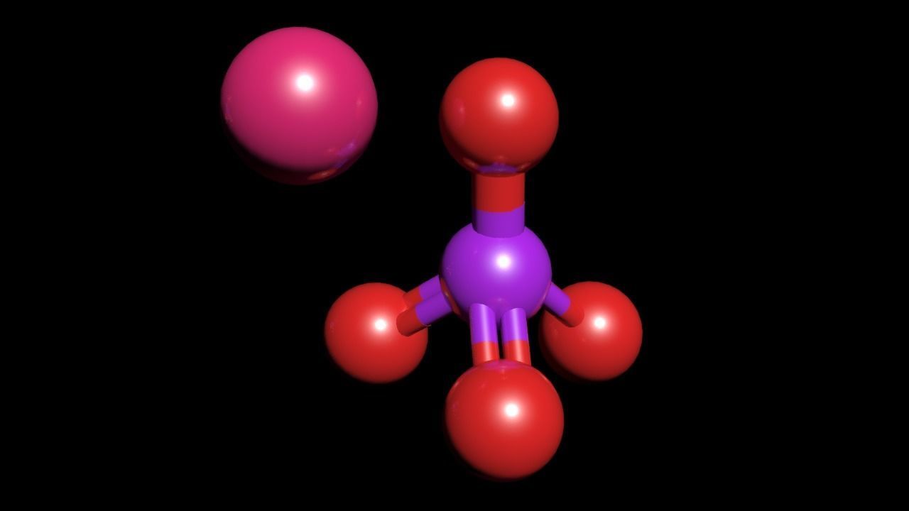 Potassium permanganate 3D Model KMnO4 3D model_3