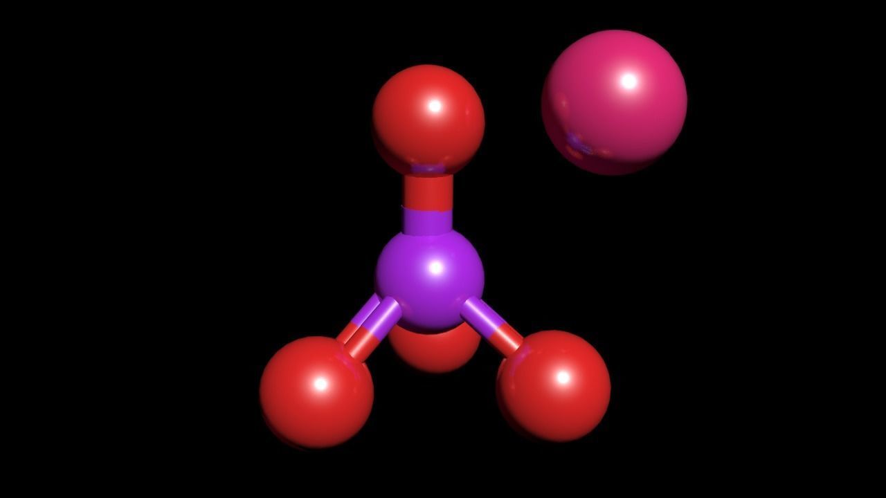 Potassium permanganate 3D Model KMnO4 3D model_1