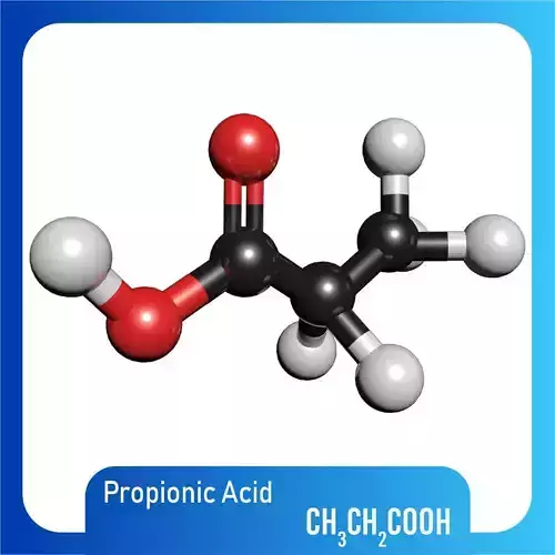 Propionic acid 3D Model CH3CH2COOH