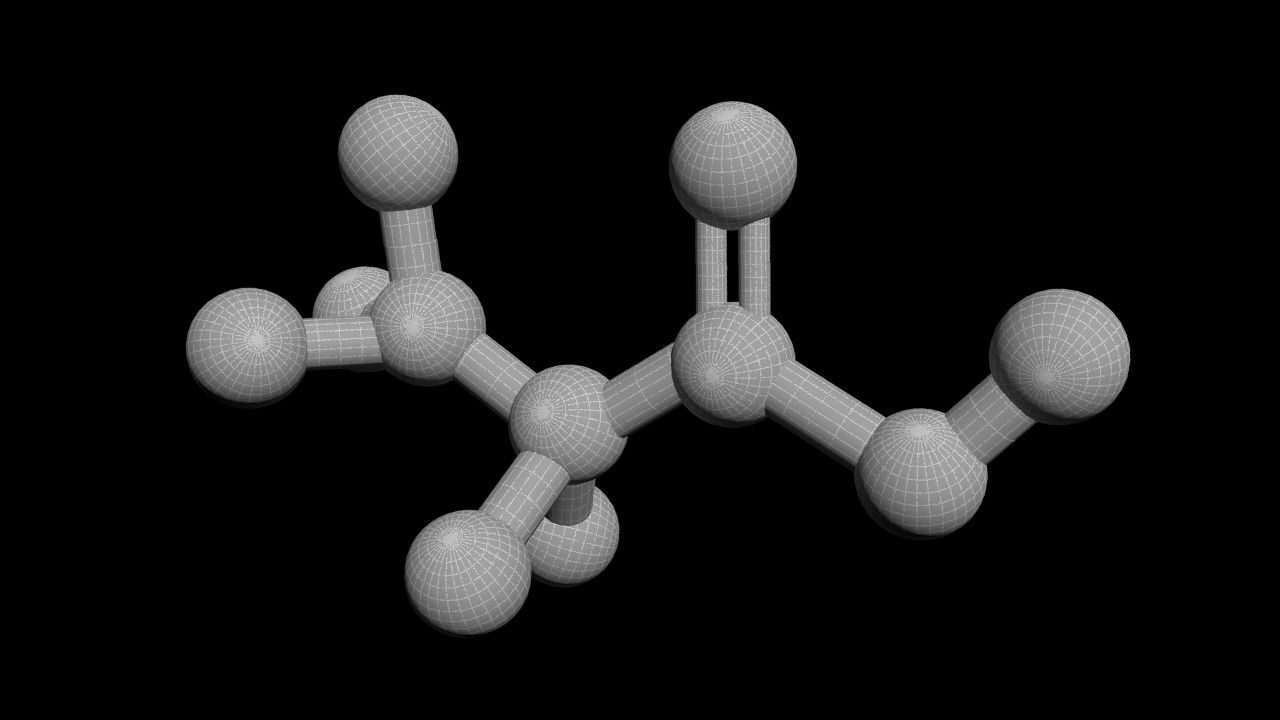Propionic acid 3D Model CH3CH2COOH 3D model_4