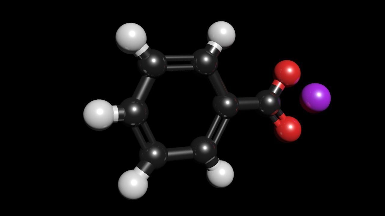Sodium benzoate 3D Model C7H5NaO2 3D model_2