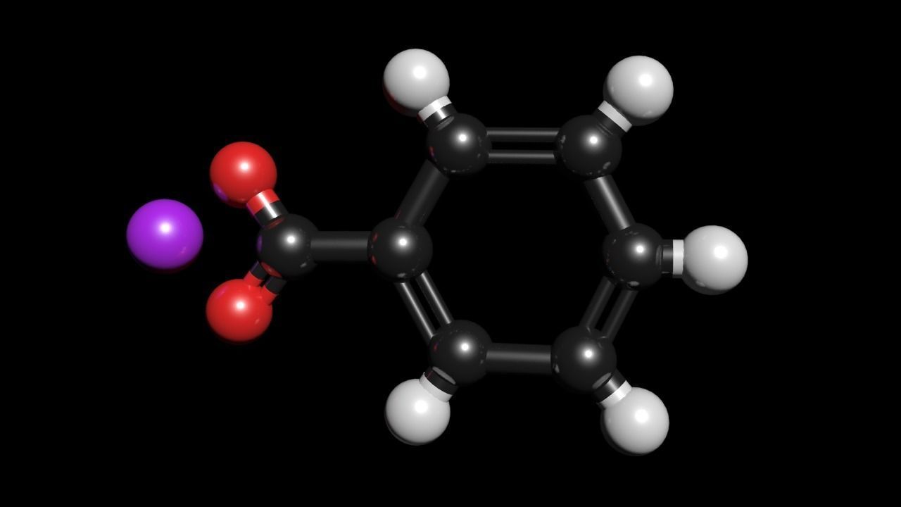 Sodium benzoate 3D Model C7H5NaO2 3D model_1
