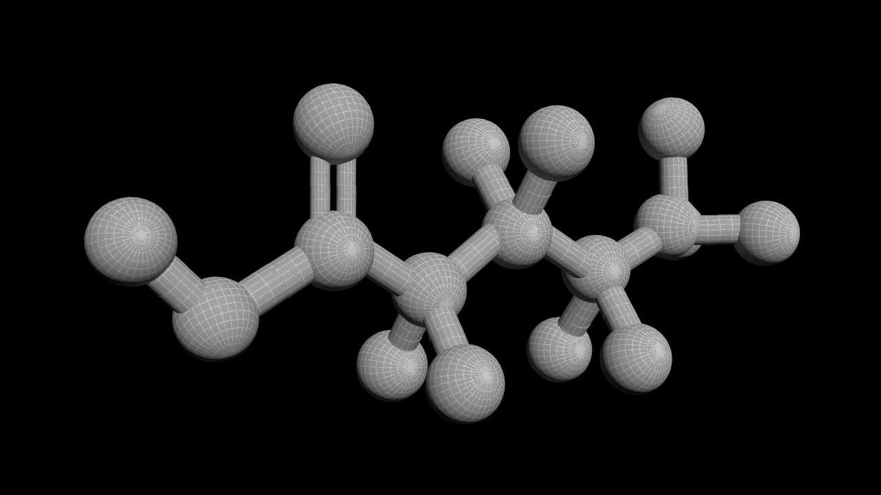 Valeric acid 3D Model C5H10O2 3D model_4