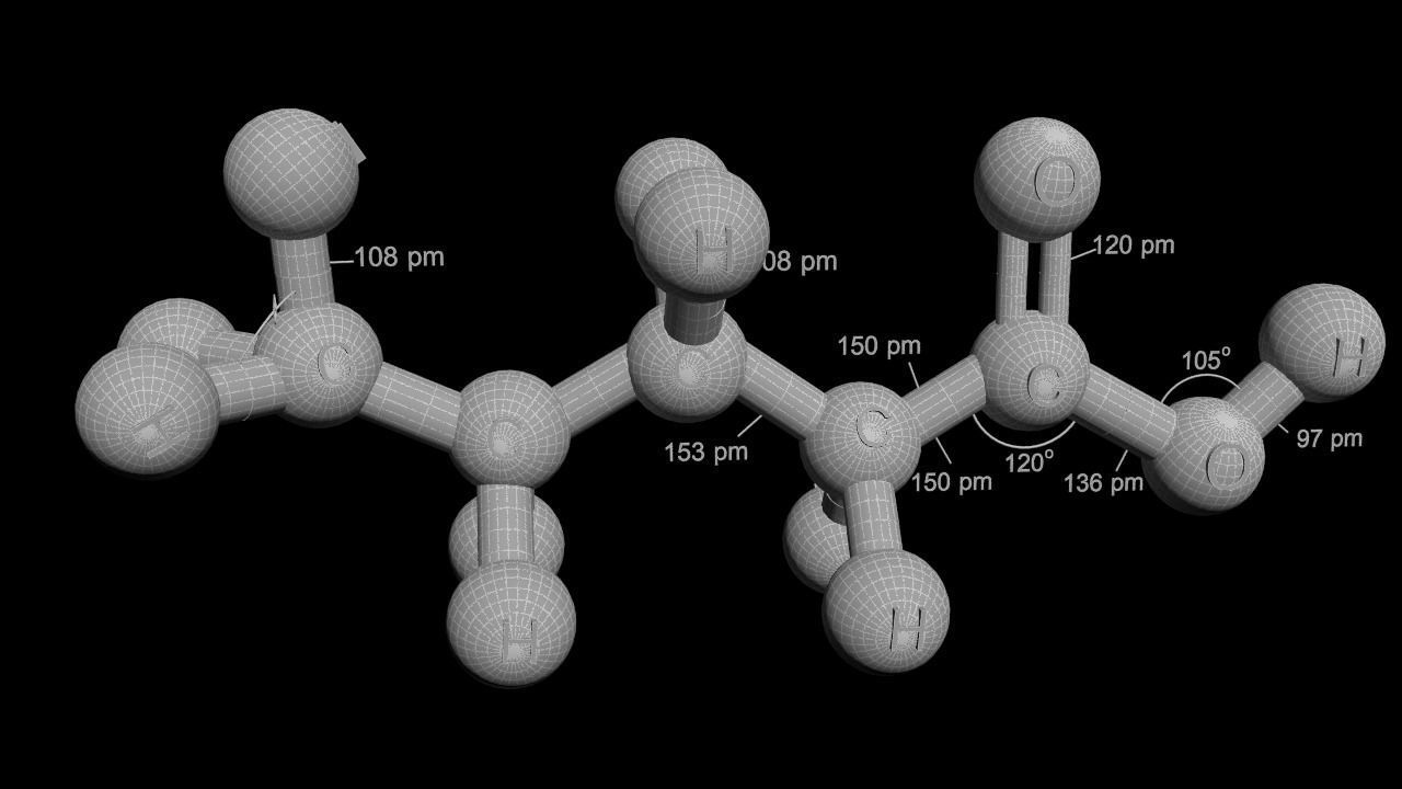Valeric acid 3D Model C5H10O2 3D model_6